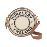 Burberry Logo Graphic Canvas and Leather Louise Bag Natural Tan