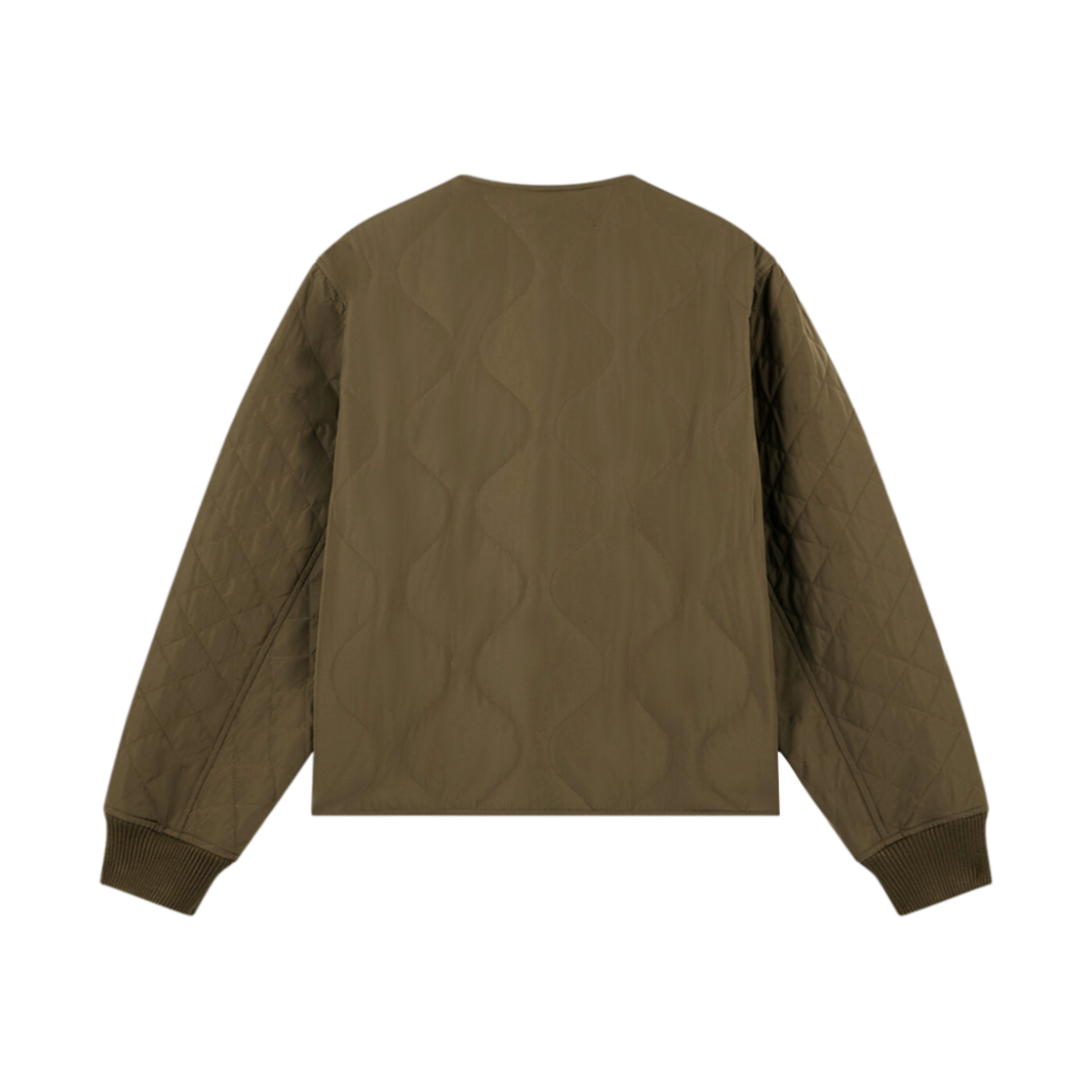 (W) 메종 키츠네 퀼티드 블루종 나일론 인스티튜셔널 폭스 헤드 카키((W) Maison Kitsune Quilted Blouson In Nylon With Institutional Fox Head Khaki) - 2