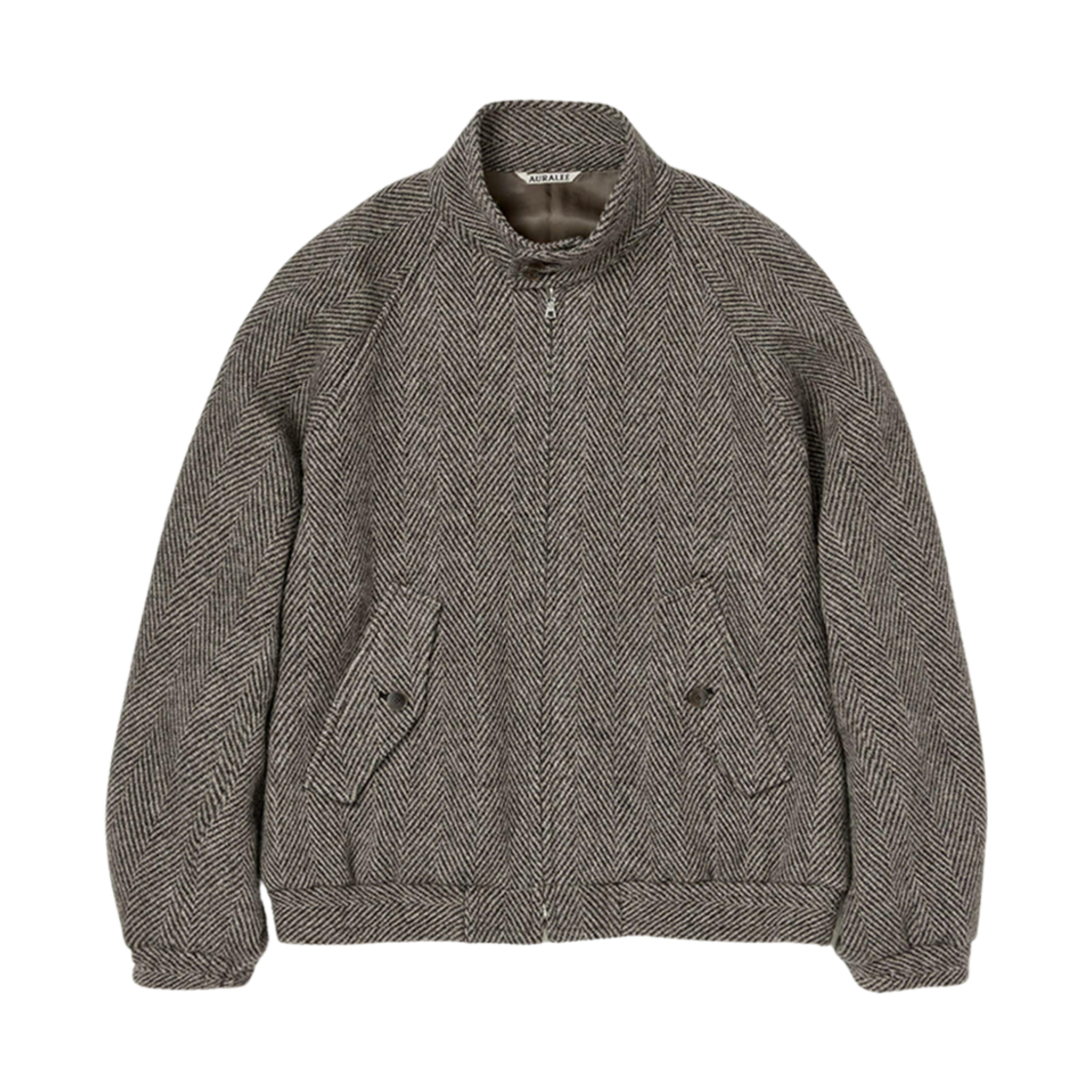 오라리 라마 셰틀랜드 울 트위드 집업 블루종 카키 트위드(Auralee Lama Shetland Wool Tweed Zip Blouson Khaki Tweed) - 1