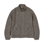 Auralee Lama Shetland Wool Tweed Zip Blouson Khaki Tweed