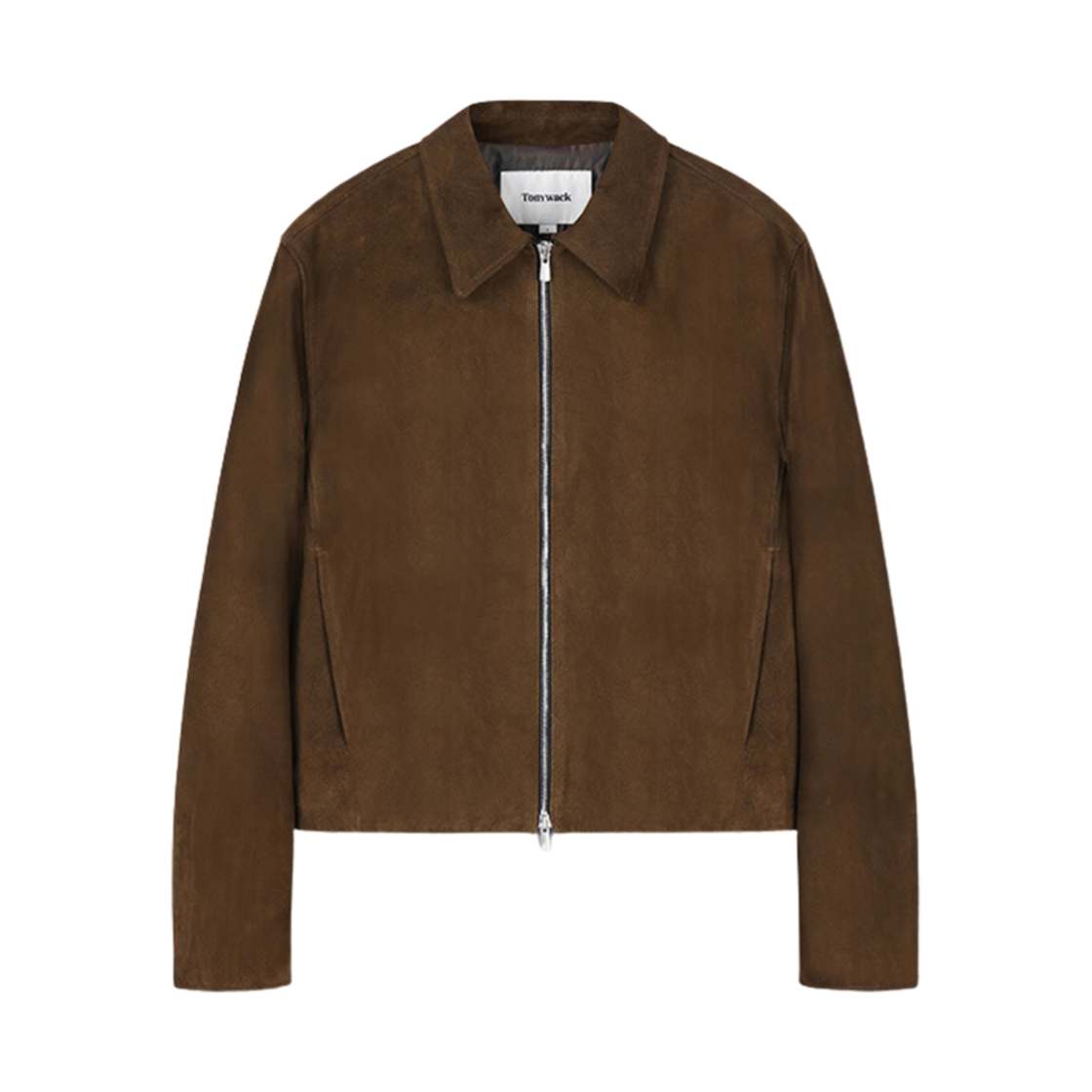 (W) 토니웩 스웨이드 지퍼 블루종 자켓 올리브 브라운((W) Tonywack Suede Zippered Blouson Jacket Olive Brown) - 1