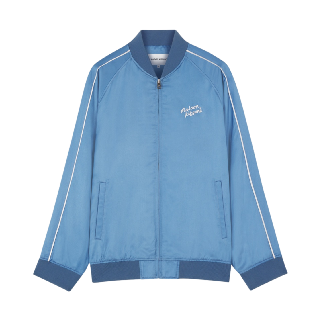 MW02103WF0023-P428 (W) Maison Kitsune Teddy Bomber Jacket Hampton Blue