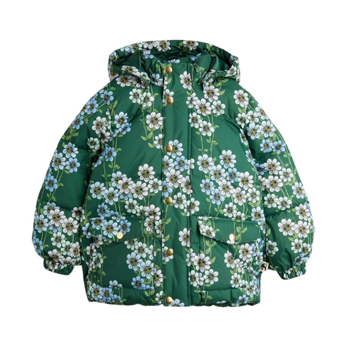 2471012075 (Kids) Mini Rodini Daisys Heavy Puffer Jacket Green