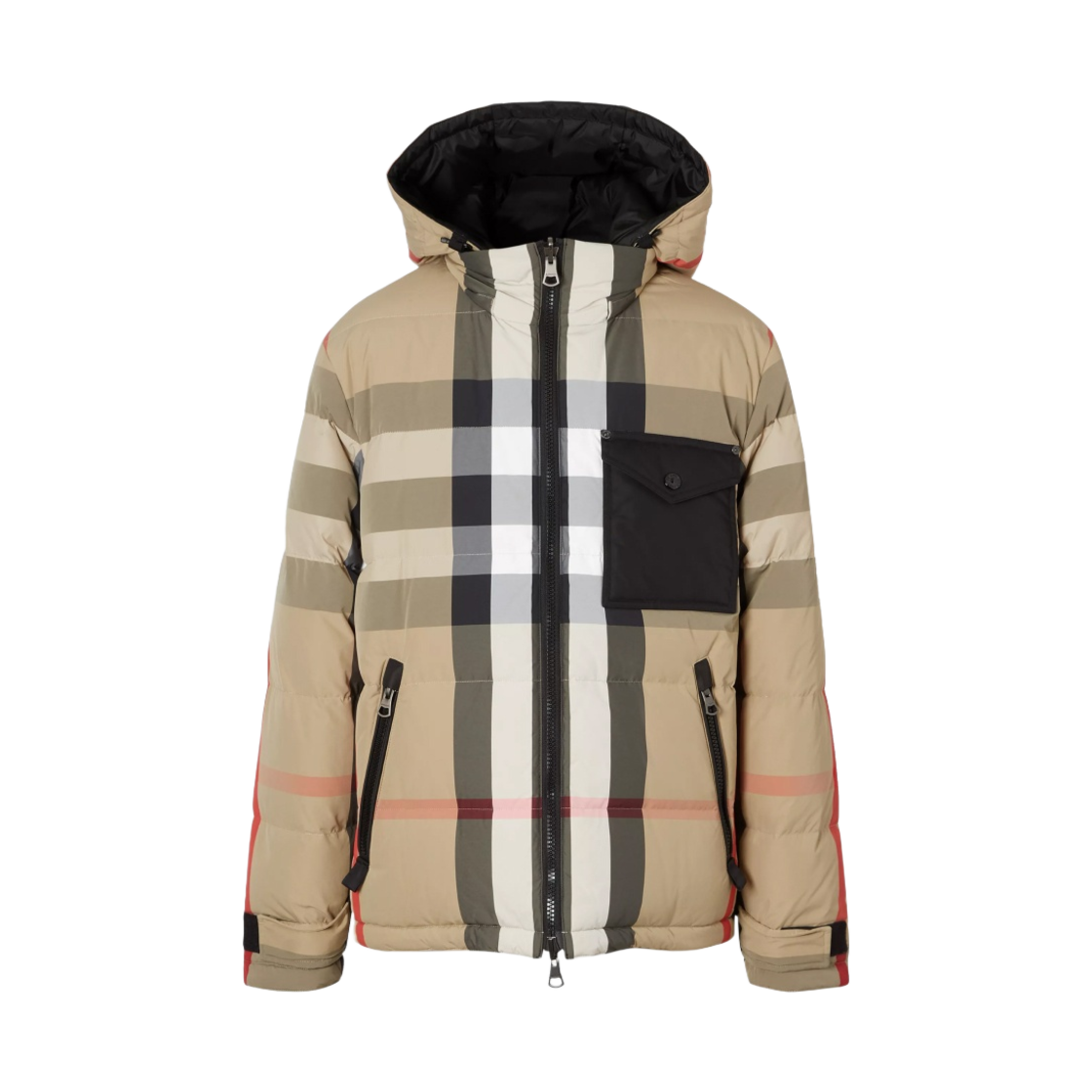 8033115 Burberry Reversible Recycled Nylon Re:Down Puffer Jacket Archive Beige Black