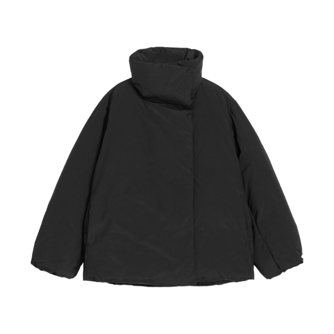 (W) 아르켓 업사이클 다운 하이 칼라 자켓 블랙((W) Arket Upcycled Down High Collar Jacket Black)