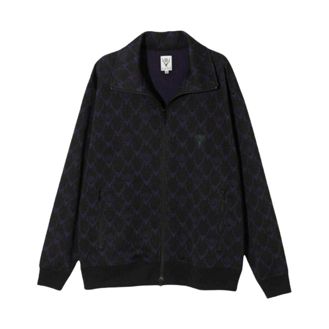 NS808B South2 West8 Trainer Jacket Jacquard Skull Target Black