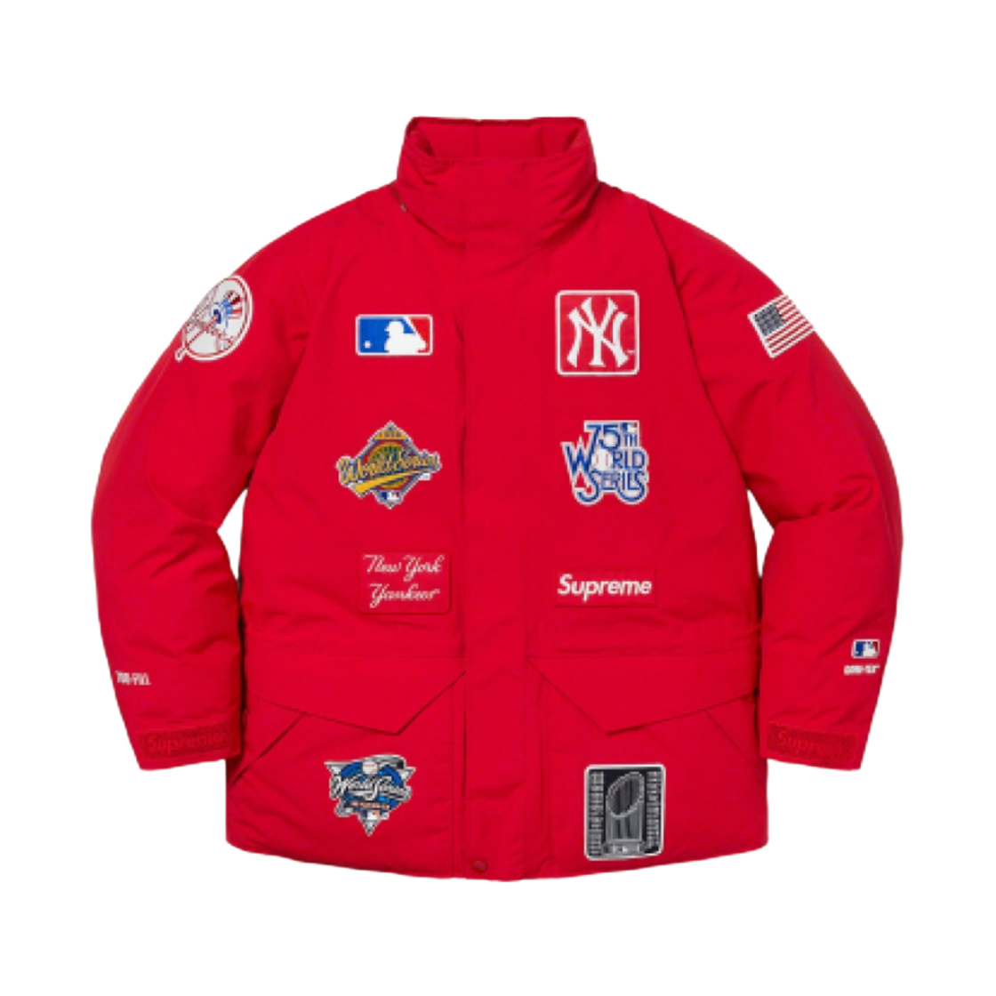 슈프림 x 뉴욕 양키스 고어텍스 700-필 다운 자켓 레드 - 21FW(Supreme x New York Yankees Gore-Tex 700-Fill Down Jacket Red - 21FW) - 4