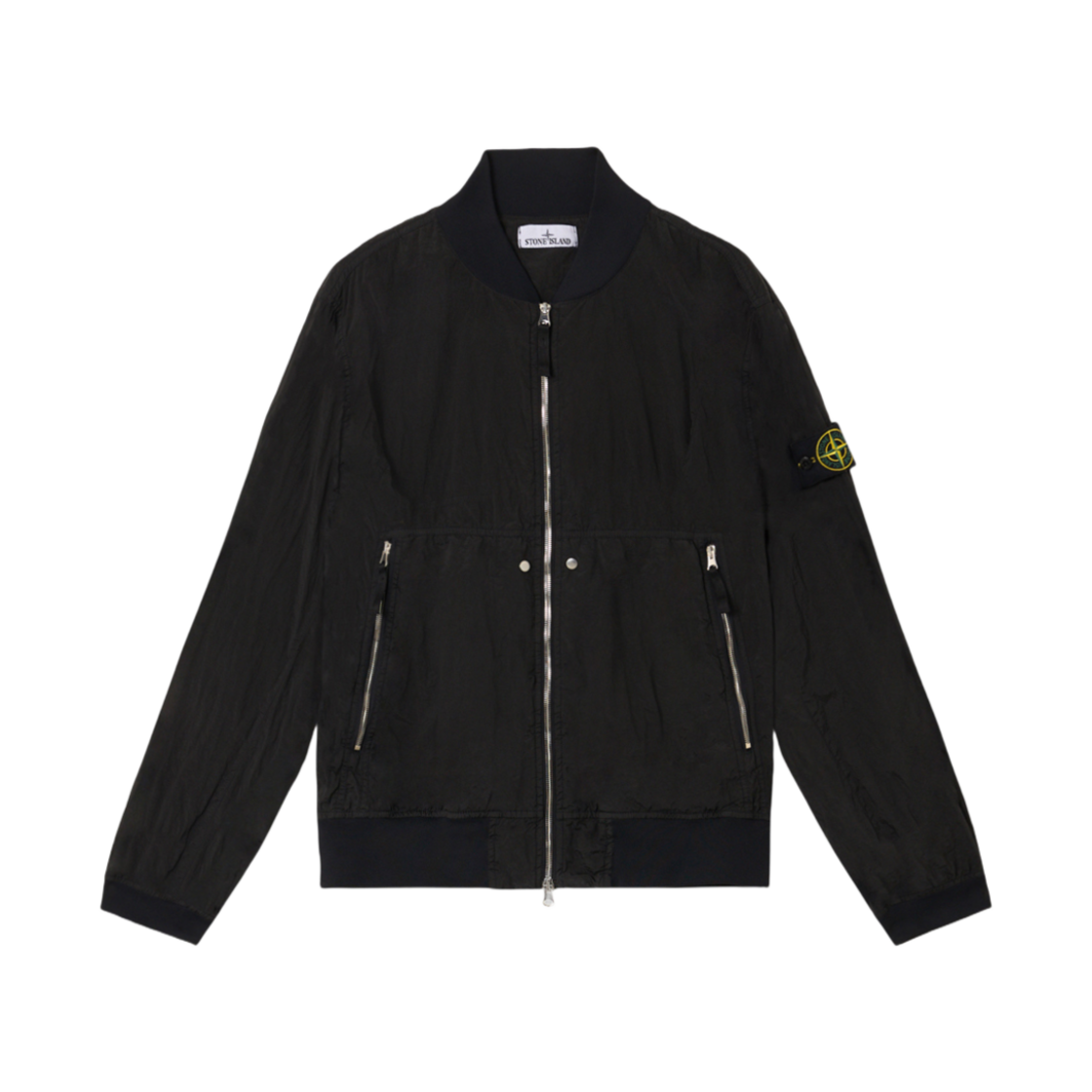 스톤 아일랜드 4100019 나일론 메탈 와트로-TC 인 에코닐 봄버 자켓 라이트 워터 앤 윈드 레지스턴스 블랙 - 25SS