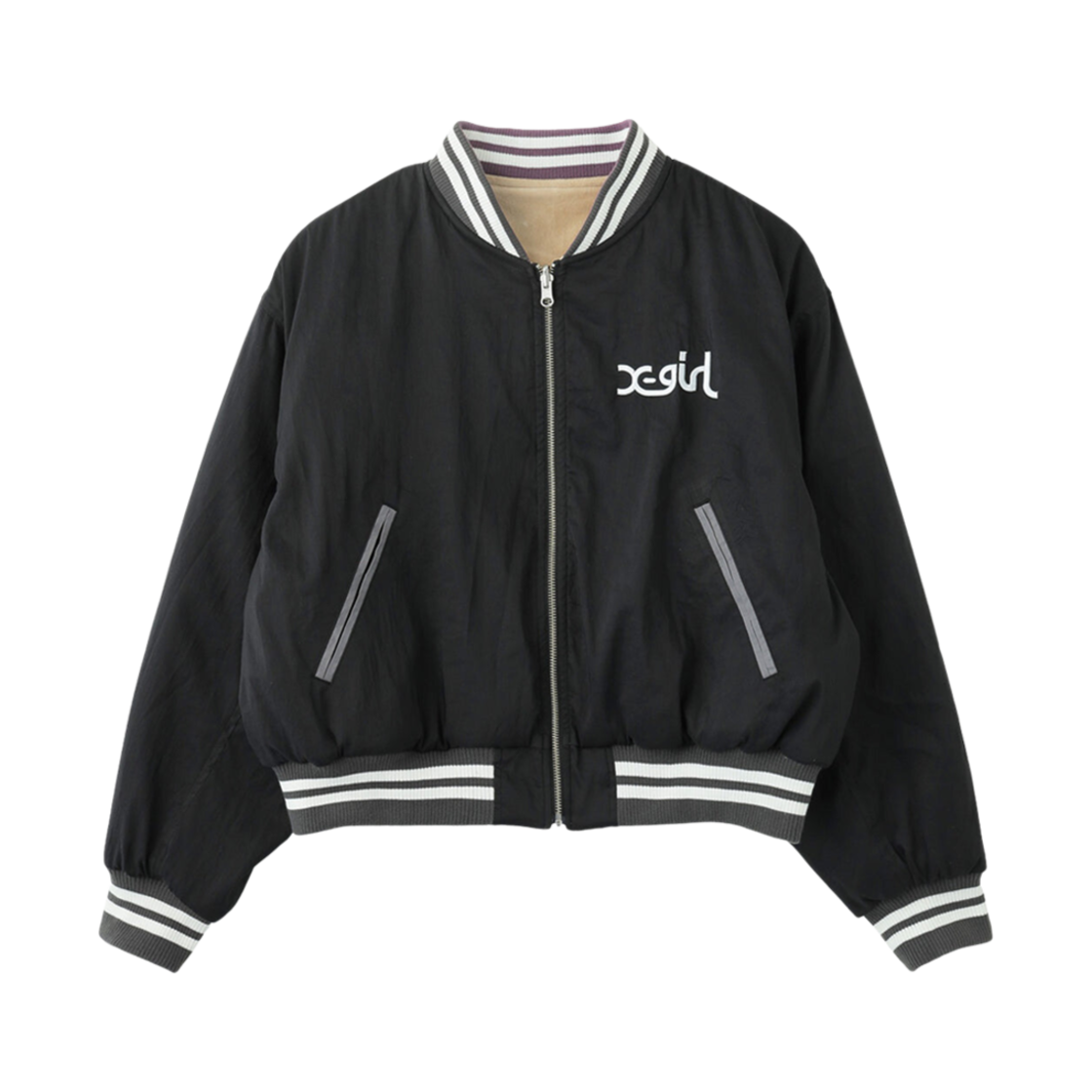 (W) 반디 더 핑크 x 엑스걸 리버시블 스카잔 블랙((W) Vandy The Pink x X-Girl Reversible Sukajan Black)