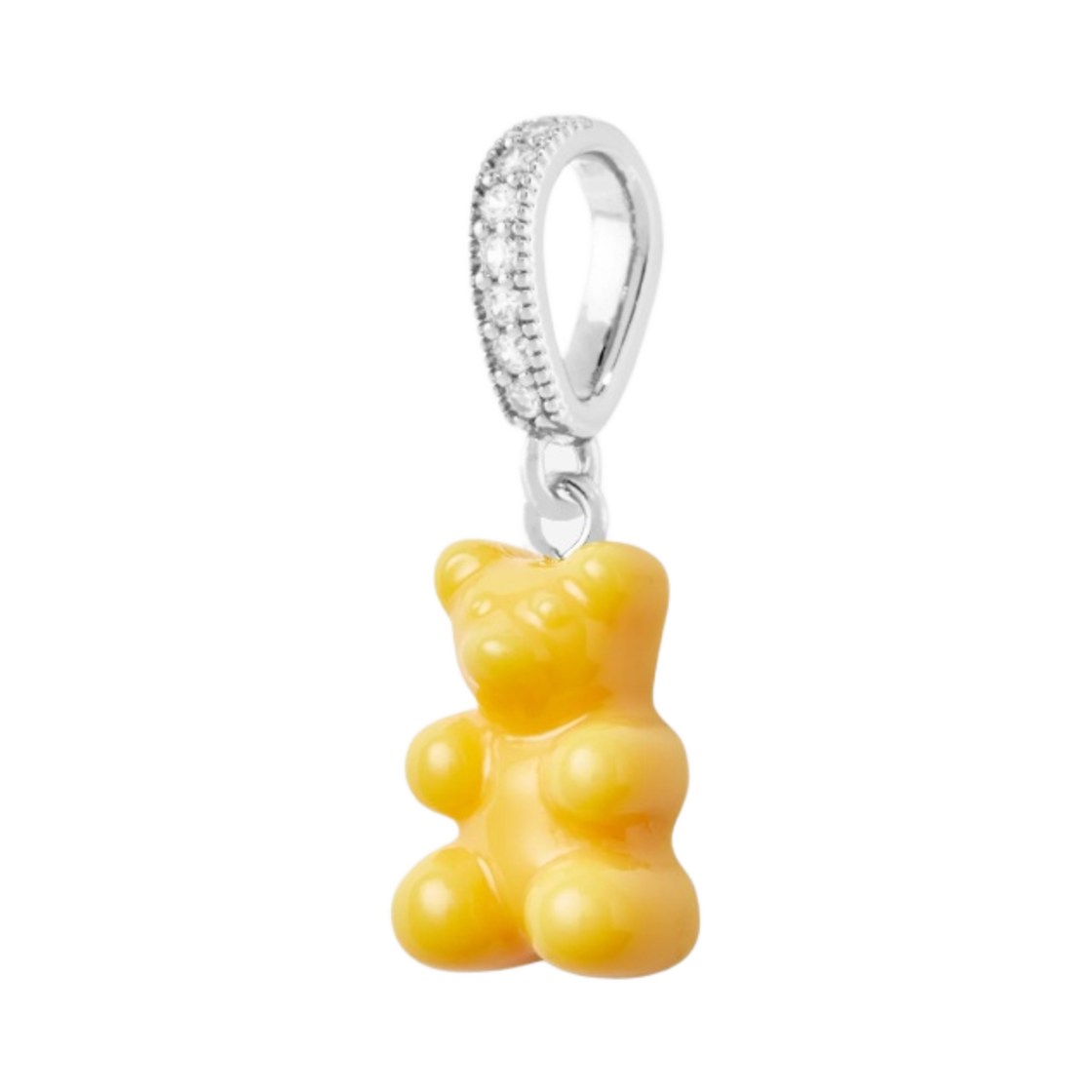 크리스탈 헤이즈 노스텔지아 베어 파베 커넥터 실버 NYC 택시 옐로우(Crystal Haze Nostalgia Bear with Pave Connector Silver NYC Taxi Yellow)