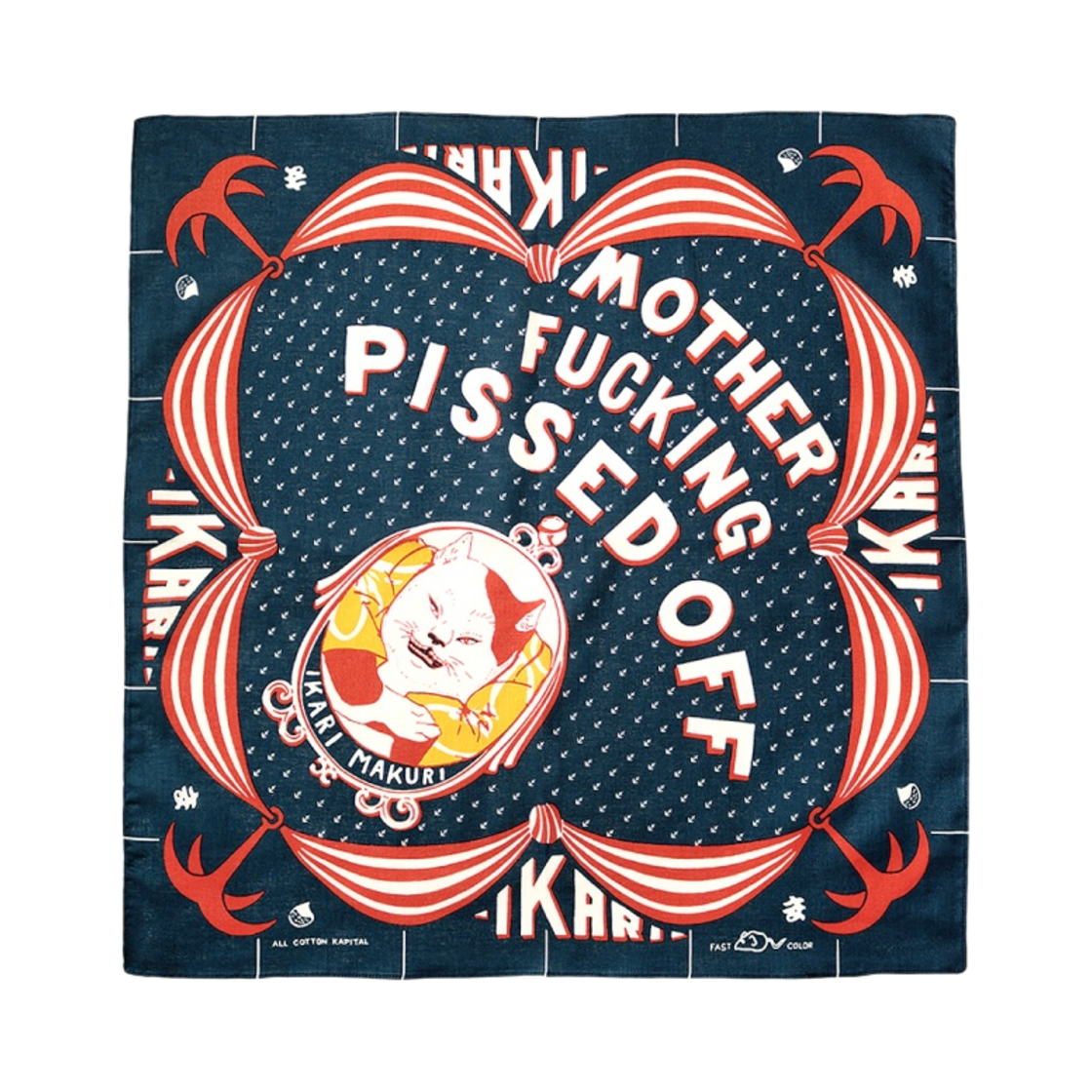 캐피탈 컬러드 반다나 앵그리 네이비(Kapital Colored Bandana Angry Navy)