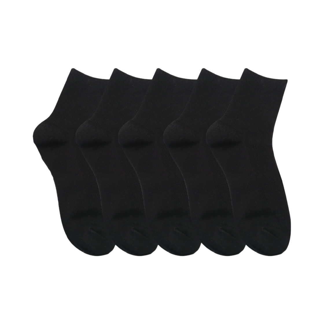 A-PK-BK_N-M (W) Aone Premium Knit Mini Socks 5-Pack Black