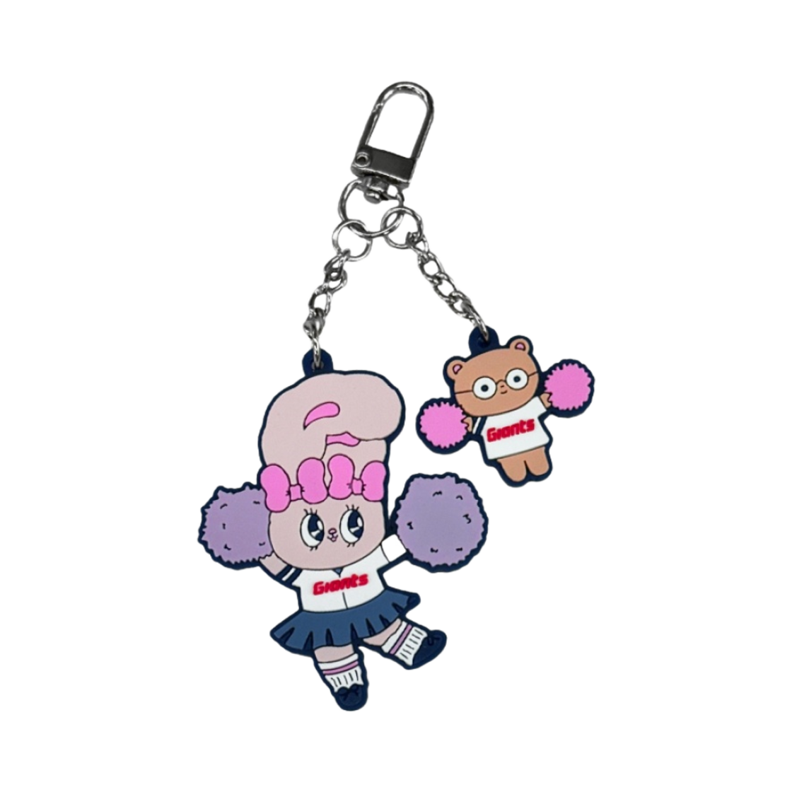 롯데 자이언츠 x 에스더 버니 실리콘 더블 키링 치얼업(Lotte Giants x Esther Bunny Silicone Double Keyring Cheer Up) - 1