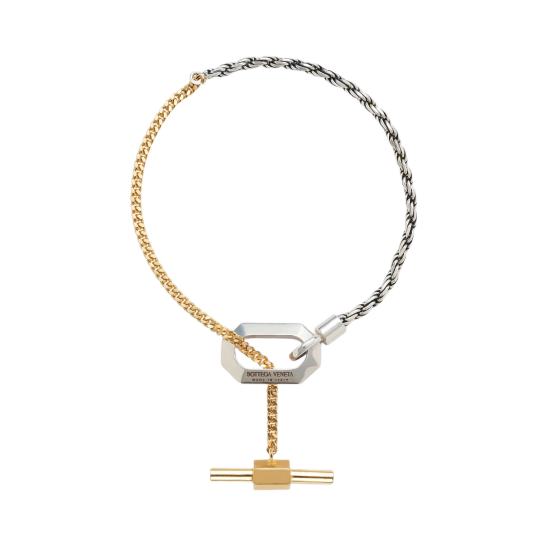보테가 베네타 파셋 체인 브레이슬릿 실버 옐로우 골드(Bottega Veneta Facet Chain Bracelet Silver Yellow Gold) - 1