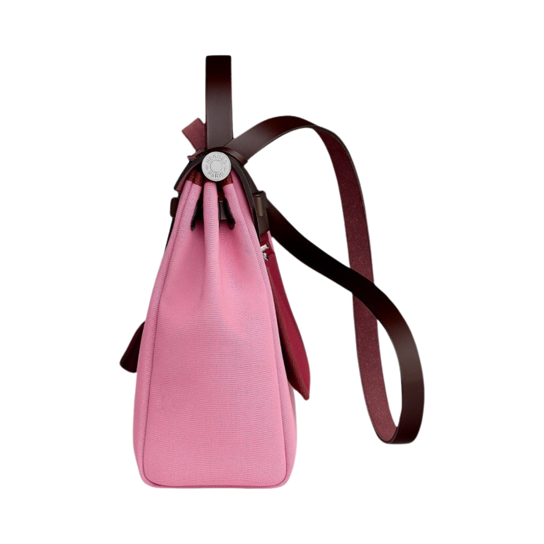 에르메스 에르백 집 31 베르소 백 르투르네 & 팔라듐 하드웨어 로즈 버블 검 루비스 루즈 셀리에(Hermes Herbag Zip 31 Verso Bag Retourne & Palladium Rose Bubble Gum Rubis Rouge Sellier) - 2