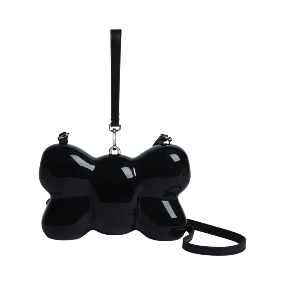 시몬 로샤 레더 크로스바디 레더 리스틀릿 블랙 보우 백(Simone Rocha Bow Bag with Leather Crossbody & Leather Wristlet Black)