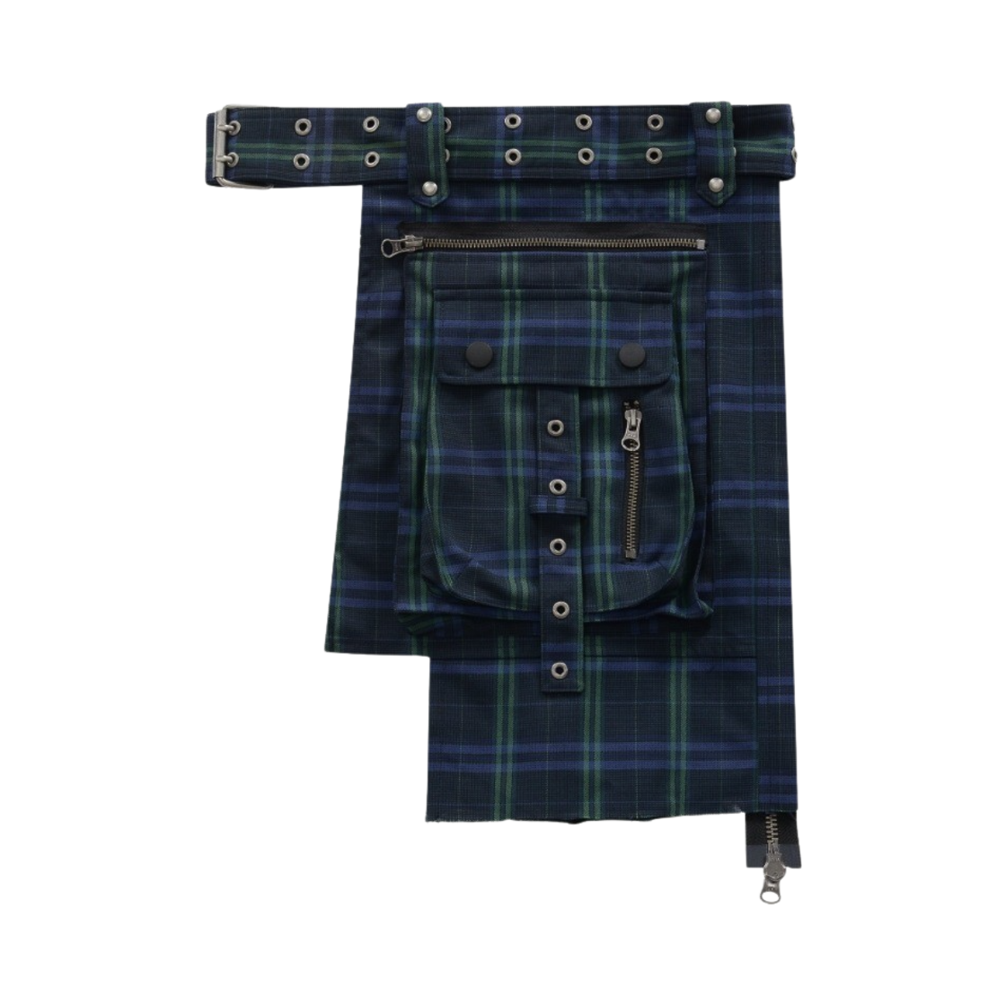 VUK243VBT004BLQQ Vacant Archive Bajess Layered Skirt Belt Check Blue