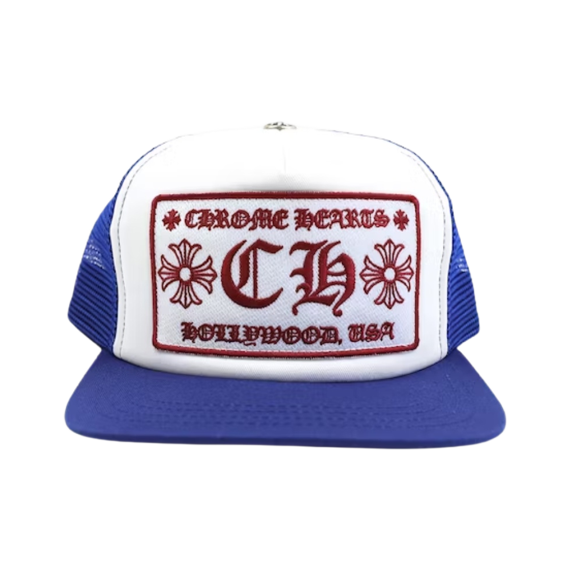 크롬하츠 CH 할리우드 트러커햇 블루 화이트(Chrome Hearts CH Hollywood Trucker Hat Blue White) - 1