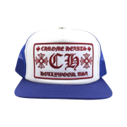 Chrome Hearts CH Hollywood Trucker Hat Blue White