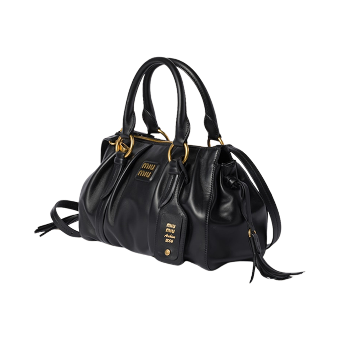 미우 미우 조이 나파 레더 백 블랙(Miu Miu Joie Nappa Leather Bag Black) - 2