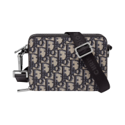 Dior Shoulder Strap Pouch Beige & Black Dior Oblique Jacquard