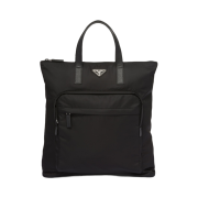 Prada Re-Nylon Saffiano Leather Tote Bag Black