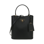 Prada Saffiano Leather Medium Panier Bag Black
