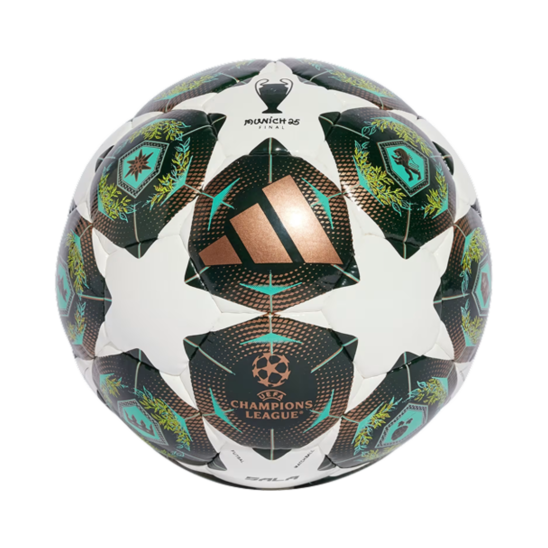 아디다스 UCL 프로 살라 24/25 녹아웃 스테이지 볼 화이트 쉐도우 그린(Adidas UCL Pro Sala 24/25 Knockout Stage Ball White Shadow Green)
