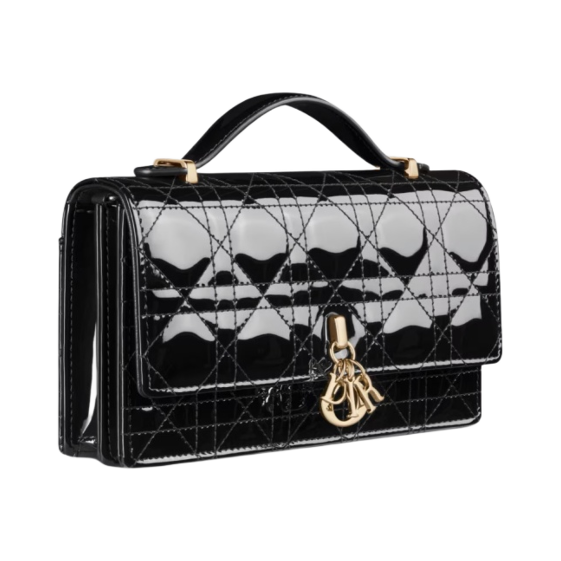 디올 마이 디올 미니백 페이턴트 까나쥬 카프스킨 블랙(Dior My Dior Mini Bag Patent Cannage Calfskin Black) - 2