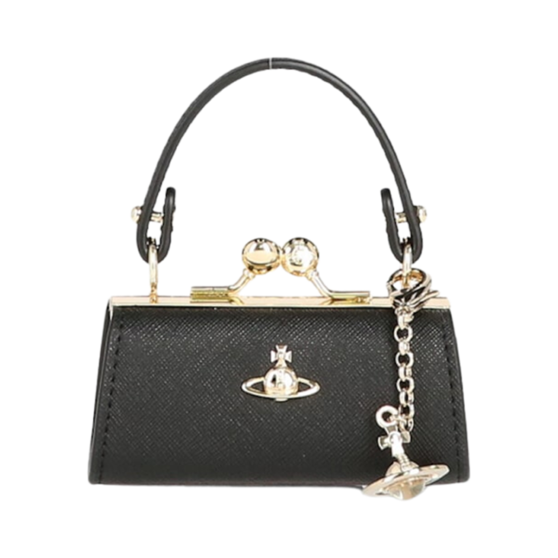 5202006D-S000B-N401 Vivienne Westwood Saffiano Doll Bag Black
