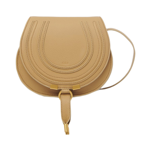 Chloe Marcie Small Saddle Bag Nomad Beige