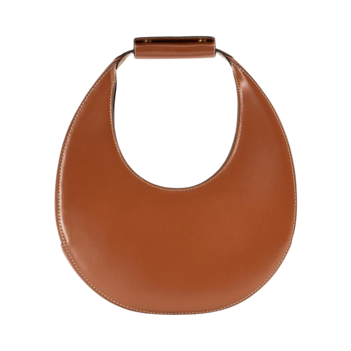 07-9166-TAN-OS Staud Saddle Moon Bag Tan