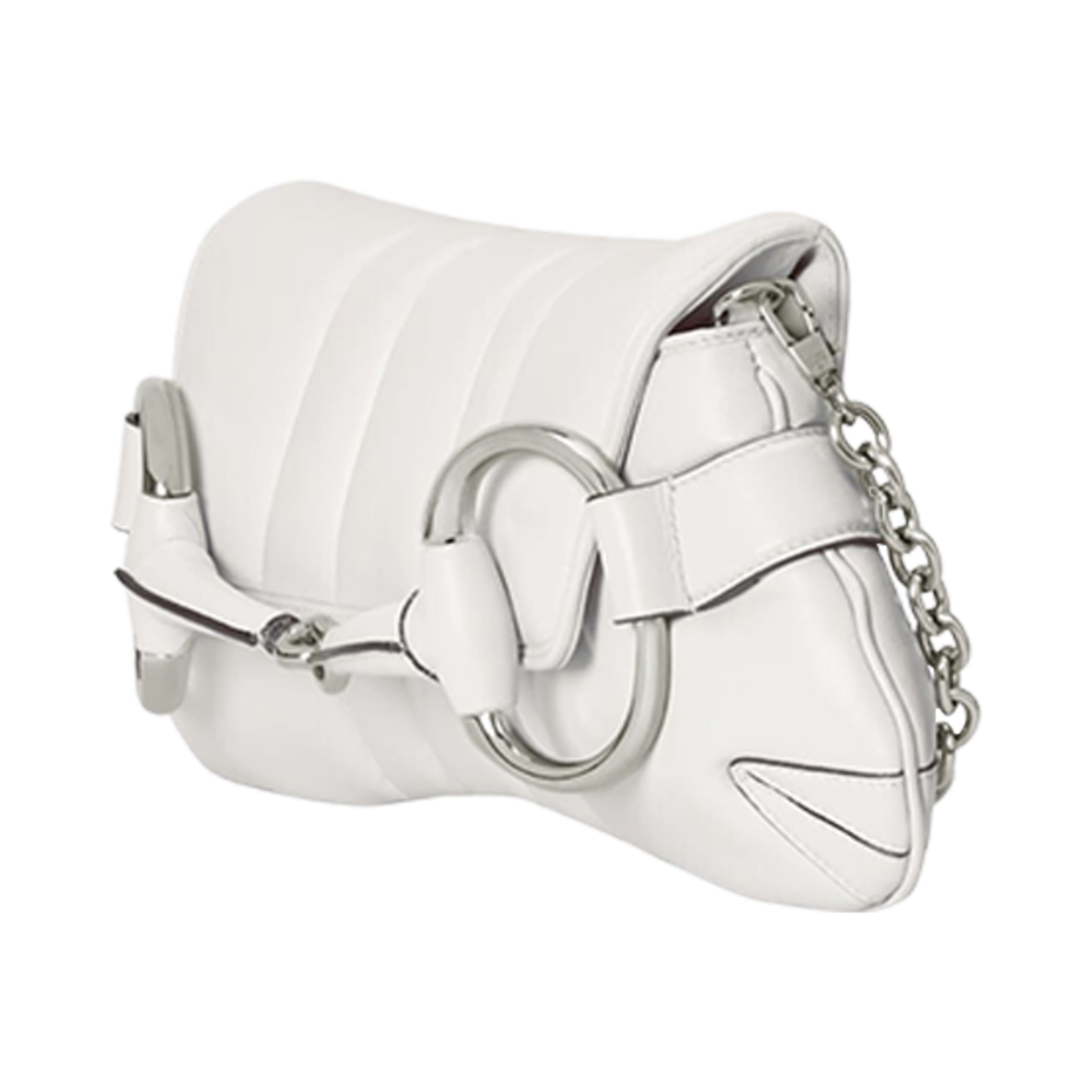 구찌 홀스빗 체인 미디움 숄더백 화이트 레더(Gucci Horsebit Chain Medium Shoulder Bag White Leather) - 2