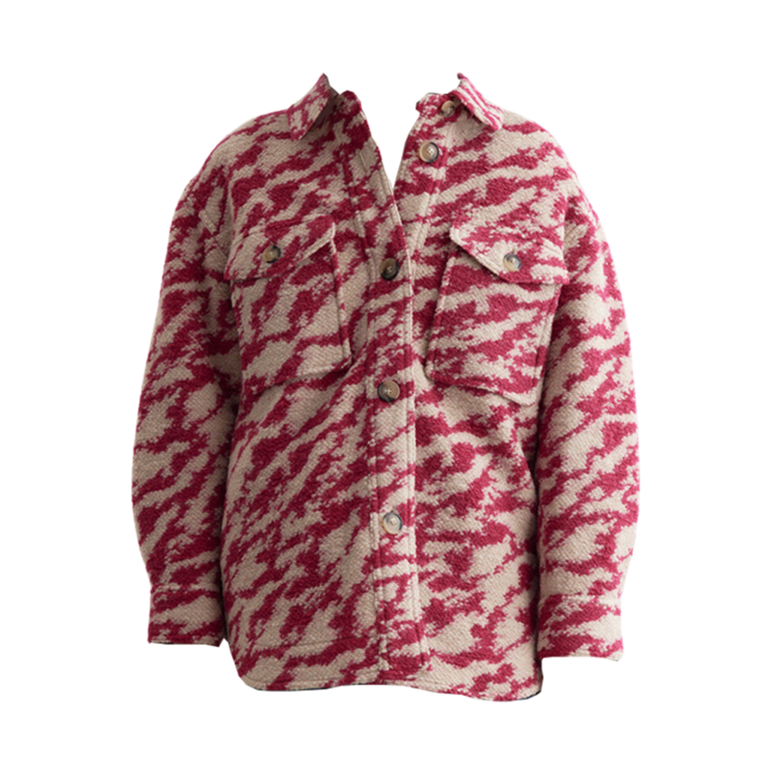 MA0020FE-B3D02E-RYBE (W) Isabel Marant Harveli Coat Raspberry Beige - 24FW