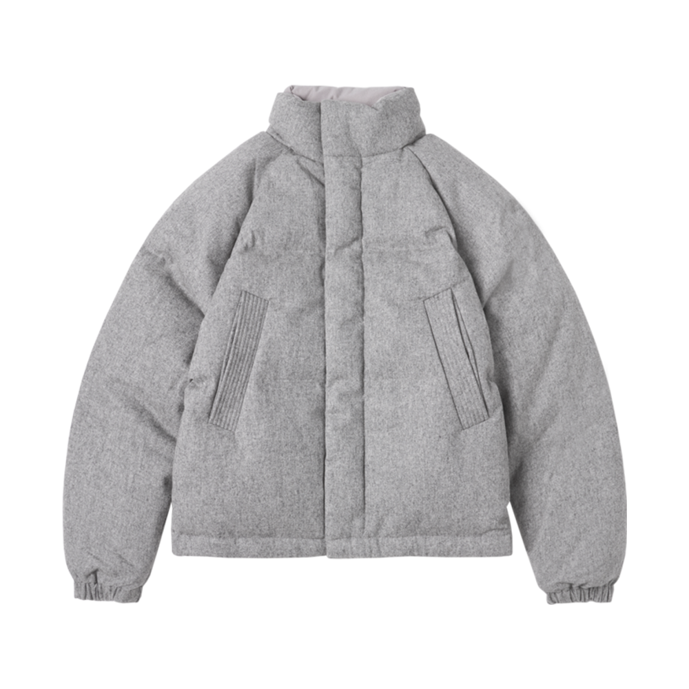 시야쥬 SIOT4010 모직 덕다운 크롭 패딩 멜란지그레이