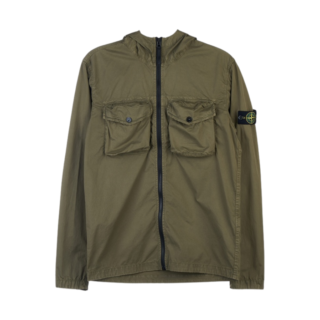 761610110-V0154 (Kids) Stone Island 10110 Wappen Patch Hooded Jacket Khaki - 22SS