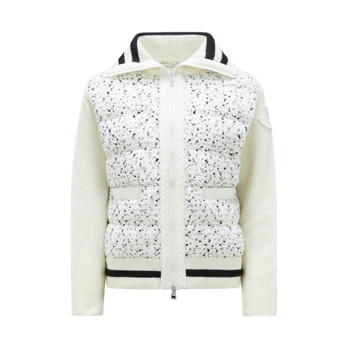 (W) 몽클레르 패딩 트위드 가디건 블랙 화이트 - 23FW((W) Moncler Padded Tweed Cardigan Black White - 23FW) - 1