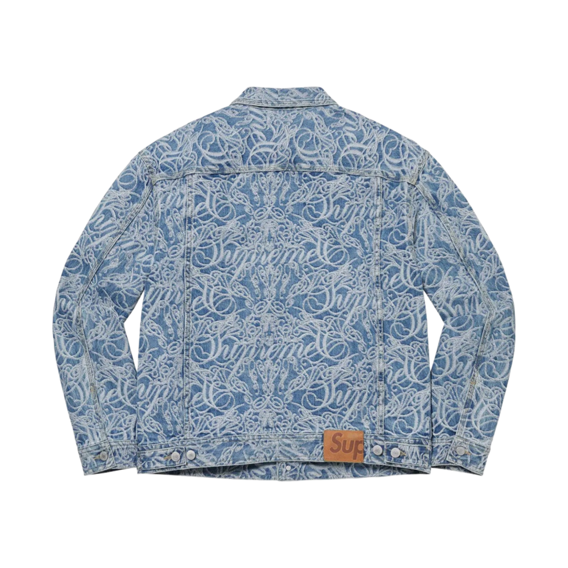 슈프림 스크립트 자카드 데님 트러커 자켓 워시드 블루 - 22FW(Supreme Script Jacquard Denim Trucker Jacket Washed Blue - 22FW) - 2