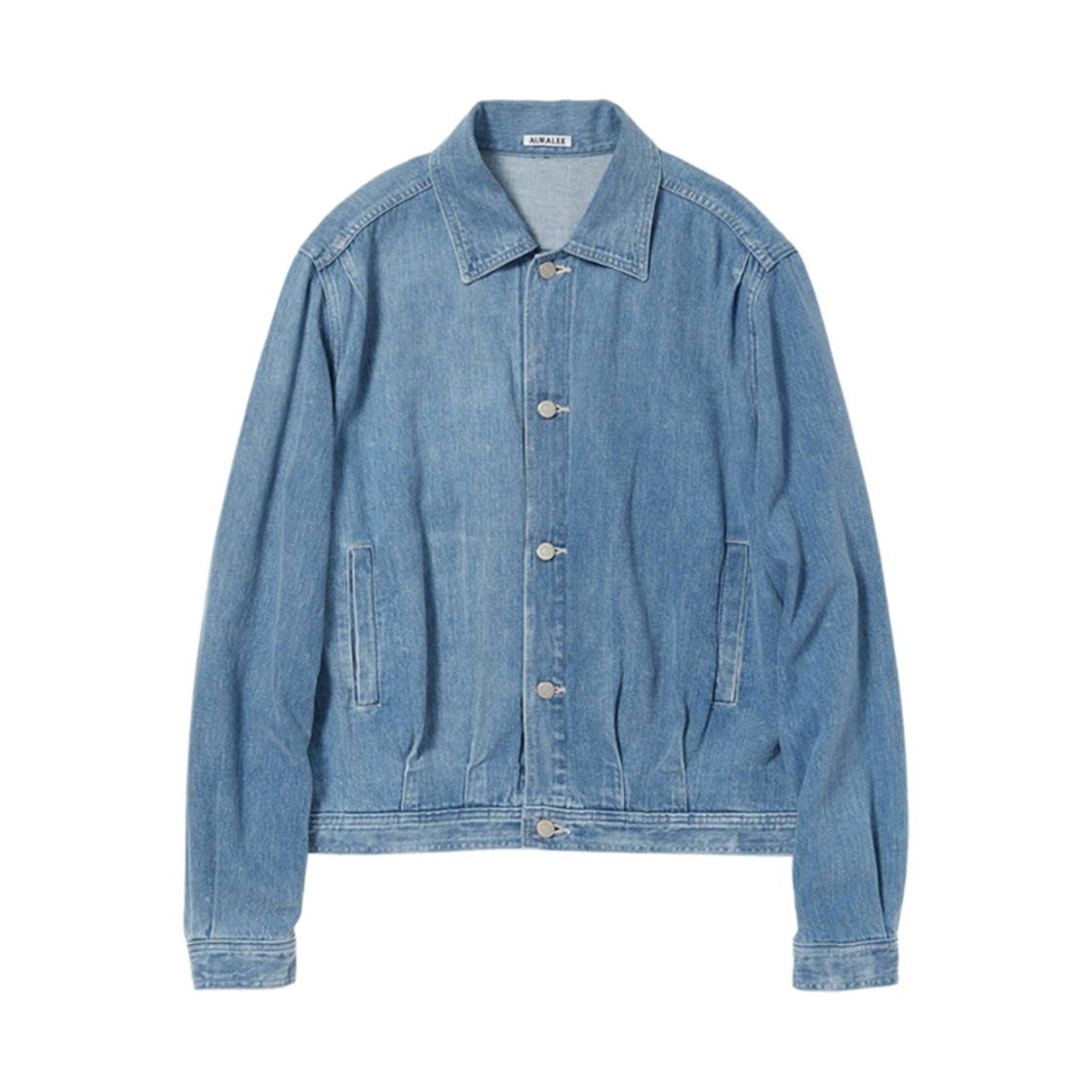 (W) 오라리 셀비지 페이디드 라이트 데님 블루종 라이트 인디고((W) Auralee Selvedge Faded Light Denim Blouson Light Indigo)