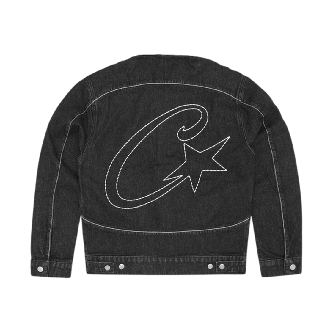 코르테이즈 C-스타 스티치 다운 데님 자켓 블랙(Corteiz C-Star Stitch Down Denim Jacket Black)