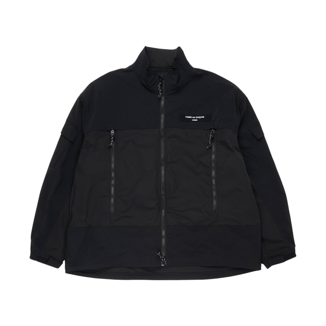 HM-J024-051 Comme des Garcons Homme Logo Print Zip Jacket Black