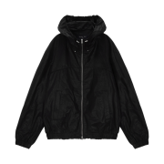 Matin Kim High Neck Coating Hoody Jumper Black