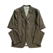 Kapital Herringbone Tweed Cutout Elbow Jacket Khaki