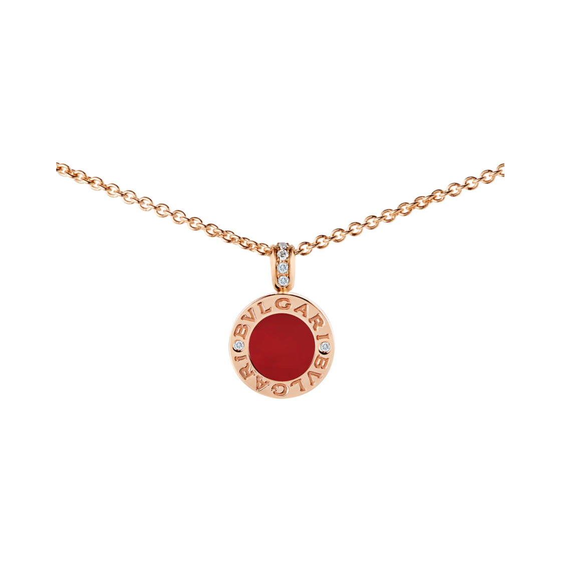 불가리 불가리 네클리스 로즈 골드 레드 다이아몬드(Bulgari Bulgari Necklace Rose Gold Red Diamond)