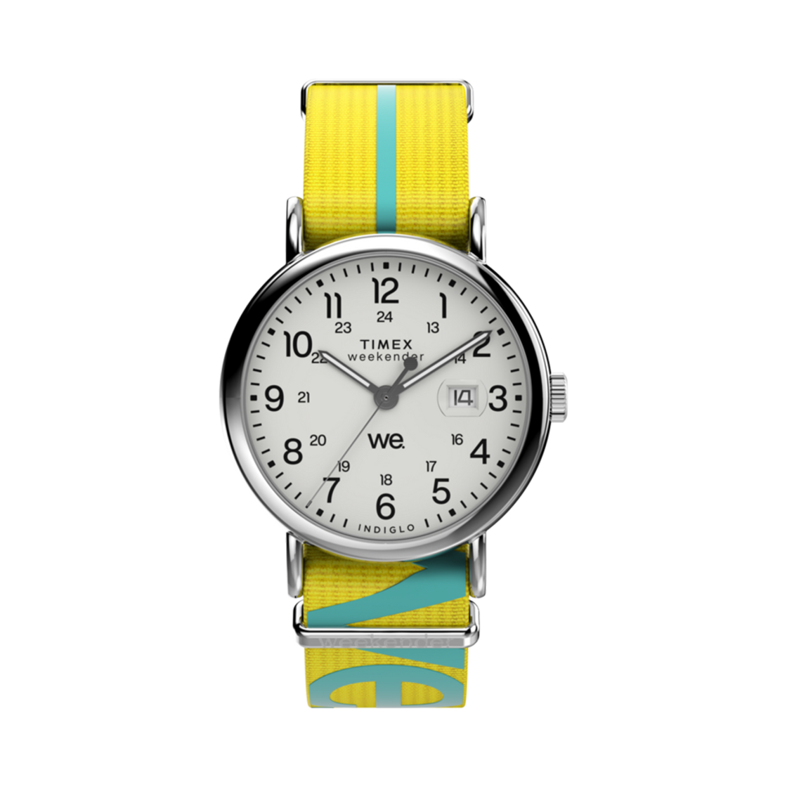타이맥스 위켄더 40mm 패브릭 스트랩 워치 옐로우 실버톤(Timex Weekender 40mm Fabric Strap Watch Yellow Silver Tone) - 1
