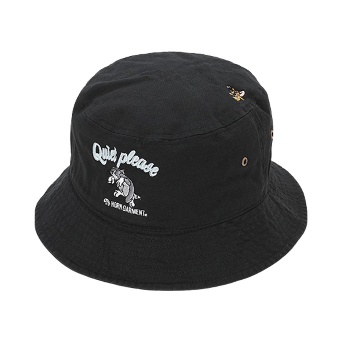 HCF-5A-FC06 Horn Garment Tom & Jerry Logo Point Bucket Hat Black - 대표 이미지 #1