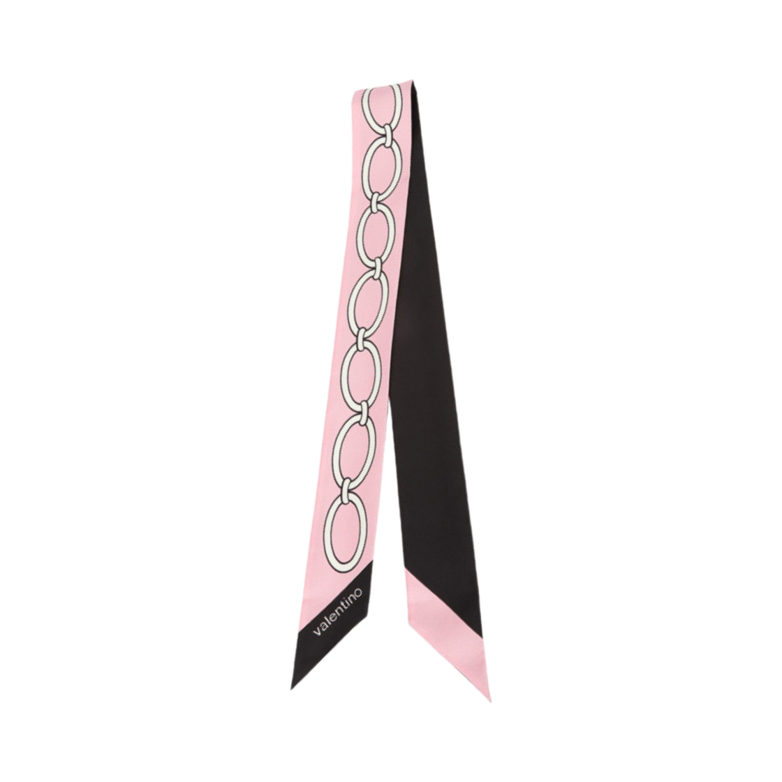 E6017MPW6Z3 (W) Valentino Silk Bandeau Scarf Pink Black - 대표 이미지 #1