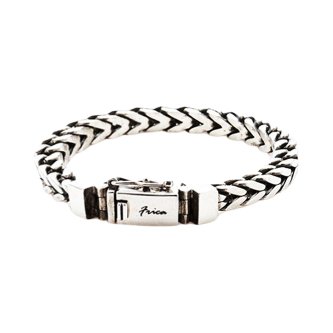 프리카 스퀘어드 체인 브레이슬릿 실버