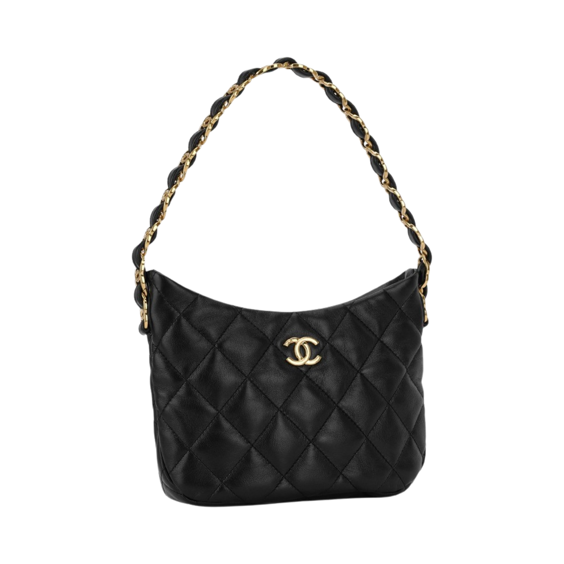 샤넬 호보 핸드백 램스킨 & 골드 메탈 블랙(Chanel Hobo Handbag Lambskin & Gold Black) - 3