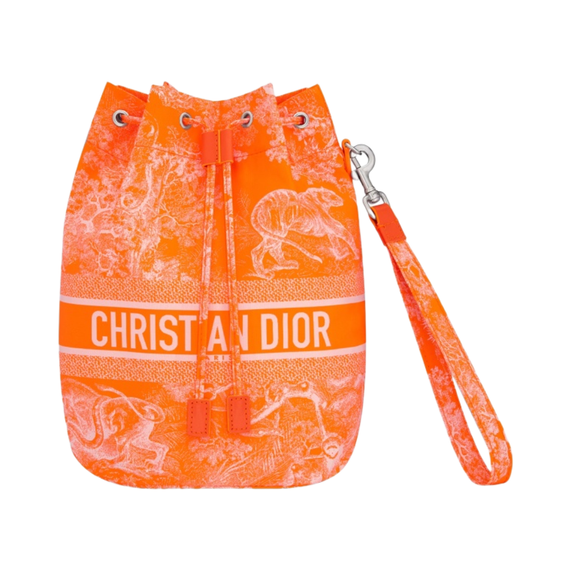 디올트래블 파우치 플로레센트 오렌지 트왈 드 주이 리버스 테크니컬 패브릭(Dior Diortravel Pouch Fluorescent Orange Toile De Jouy Reverse Technical Fabric) - 1